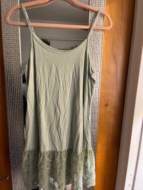 Sage Green Lace-Hem Camisole Top